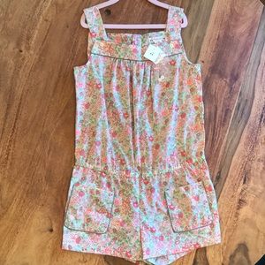 NEW Bonpoint Girls Floral Romper W/ Elastic Waist